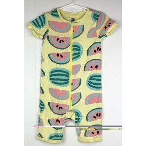 Tea Collection Girls Romper PJs Pajamas One Piece Watermelon Shortie Size 4T
